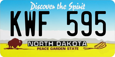 ND license plate KWF595
