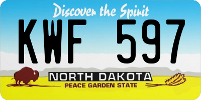 ND license plate KWF597