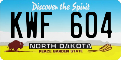 ND license plate KWF604