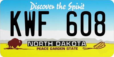 ND license plate KWF608