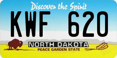ND license plate KWF620