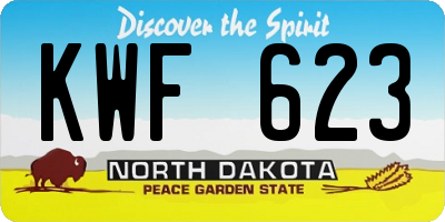 ND license plate KWF623