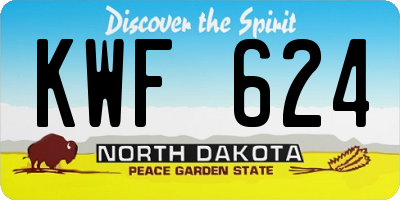 ND license plate KWF624