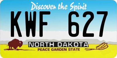 ND license plate KWF627