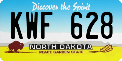 ND license plate KWF628