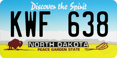 ND license plate KWF638