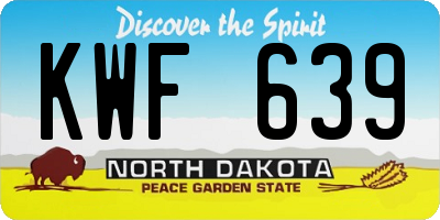 ND license plate KWF639