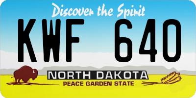 ND license plate KWF640