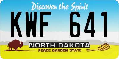 ND license plate KWF641