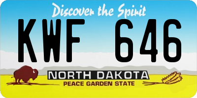 ND license plate KWF646