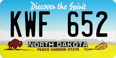 ND license plate KWF652