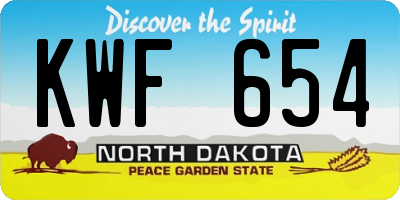 ND license plate KWF654