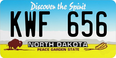 ND license plate KWF656