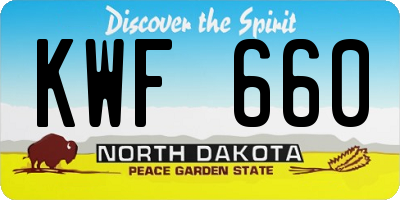 ND license plate KWF660