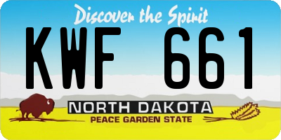 ND license plate KWF661