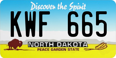 ND license plate KWF665
