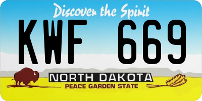 ND license plate KWF669