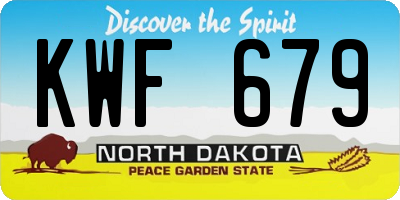 ND license plate KWF679
