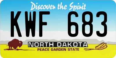 ND license plate KWF683