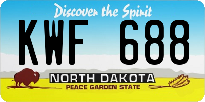 ND license plate KWF688