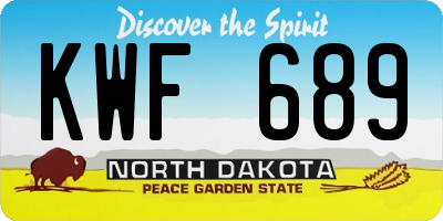ND license plate KWF689