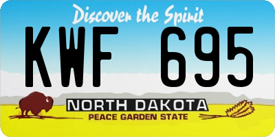 ND license plate KWF695