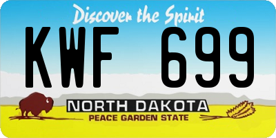ND license plate KWF699