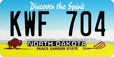 ND license plate KWF704