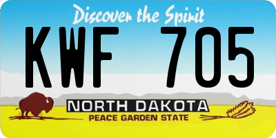 ND license plate KWF705