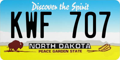 ND license plate KWF707
