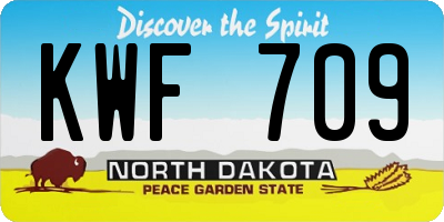 ND license plate KWF709