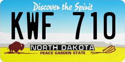 ND license plate KWF710