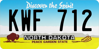 ND license plate KWF712