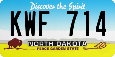 ND license plate KWF714