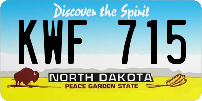 ND license plate KWF715