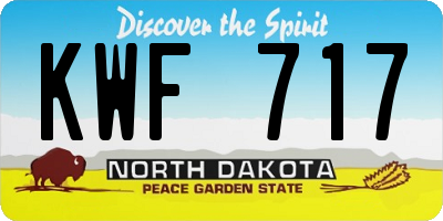 ND license plate KWF717