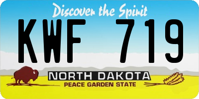 ND license plate KWF719