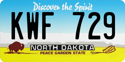 ND license plate KWF729