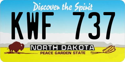 ND license plate KWF737