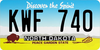 ND license plate KWF740