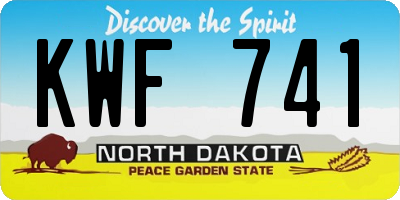 ND license plate KWF741