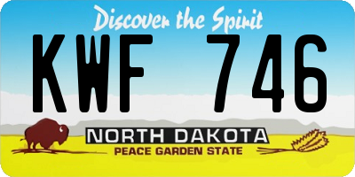 ND license plate KWF746