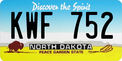 ND license plate KWF752