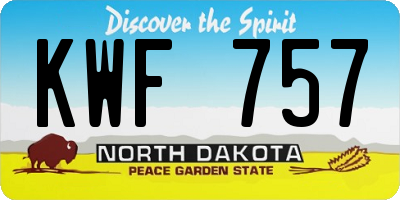 ND license plate KWF757