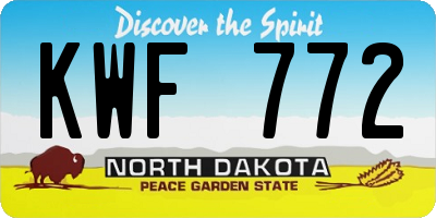 ND license plate KWF772