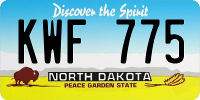 ND license plate KWF775