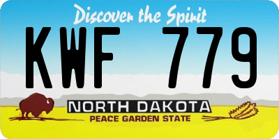 ND license plate KWF779