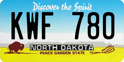 ND license plate KWF780