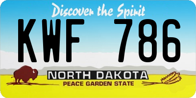 ND license plate KWF786