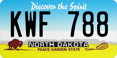 ND license plate KWF788